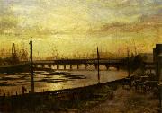 Frederick Mccubbin Falls Bridge, Melbourne oil painting artist